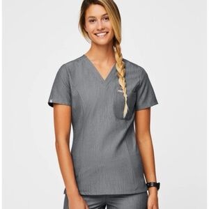 FIGS Catarina SLIM One Pocket scrub Top (Just Top) in Graphite Size XXS- NWT